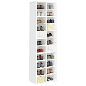 vidaXL Shoe Cabinet High Gloss White 54x34x183 cm Engineered Wood