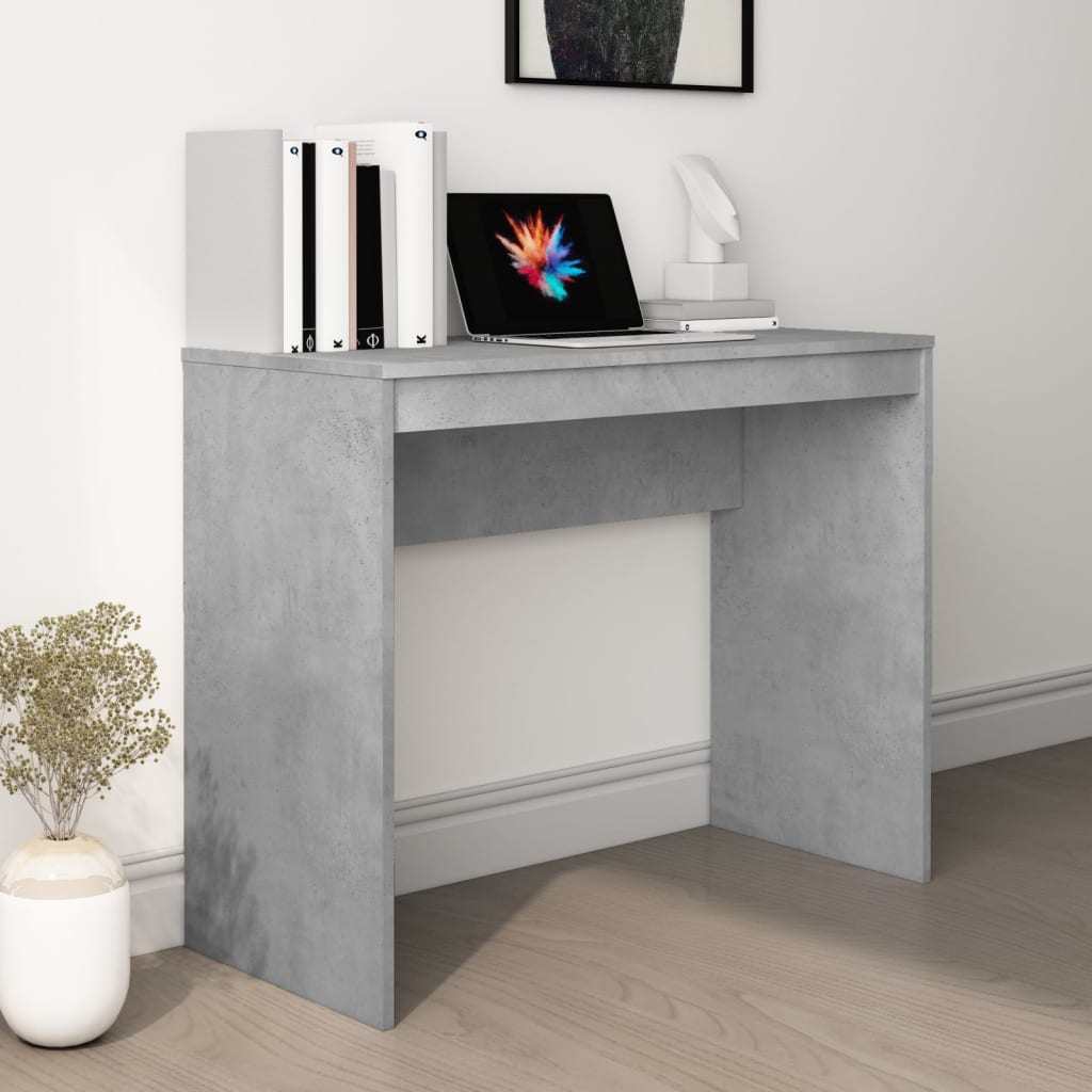 vidaXL Desk Concrete Grey 90x40x72 cm Engineered Wood