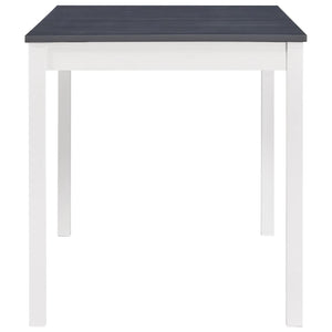 vidaXL Dining Table White and Grey 140x70x73 cm Pinewood