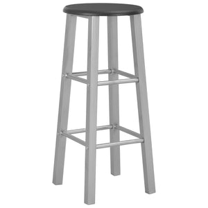 vidaXL Bar Stools 2 pcs Silver MDF