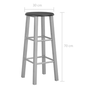 vidaXL Bar Stools 2 pcs Silver MDF