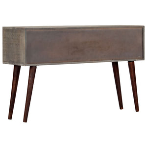 vidaXL Console Table Grey 120x35x75 cm Solid Rough Mango Wood