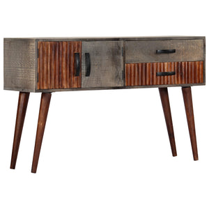 vidaXL Console Table Grey 120x35x75 cm Solid Rough Mango Wood