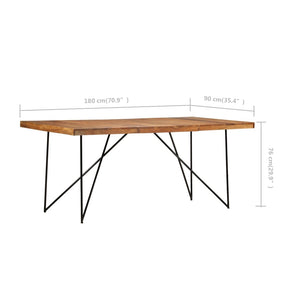 vidaXL Dining Table 180x90x76 cm Solid Acacia Wood