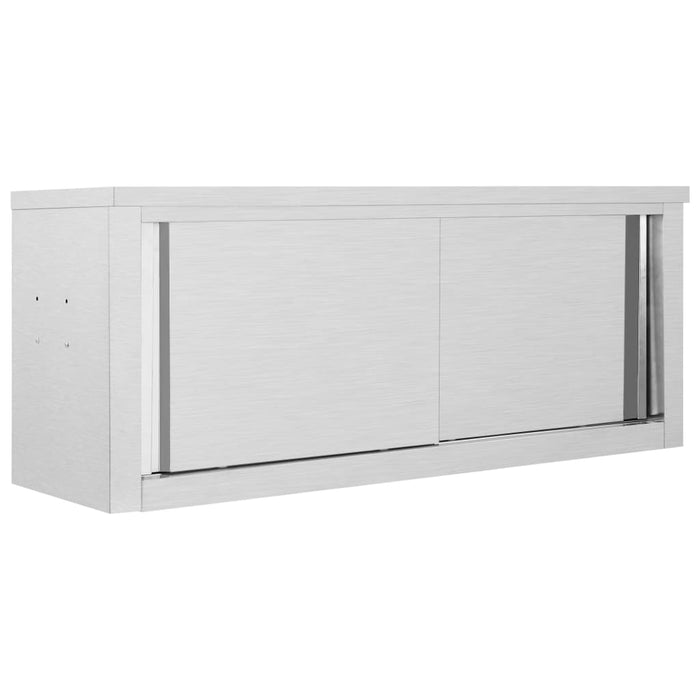 vidaXL Kitchen Wall Cabinet with Sliding Doors 120x40x50 cm Stainless Steel