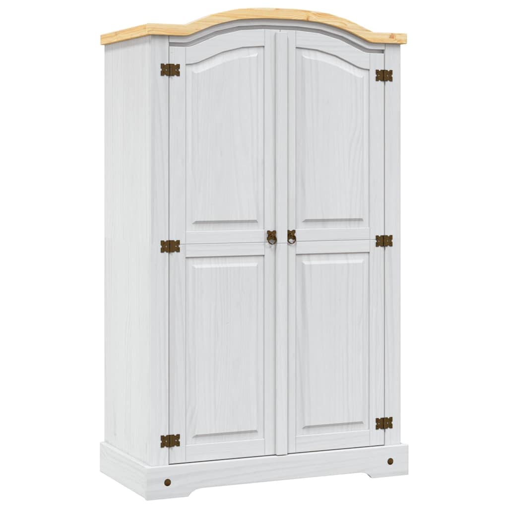 vidaXL Wardrobe Mexican Pine Corona Range 2 Doors White