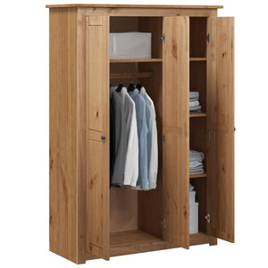 vidaXL 3-Door Wardrobe 118x50x171.5 cm Pine Panama Range