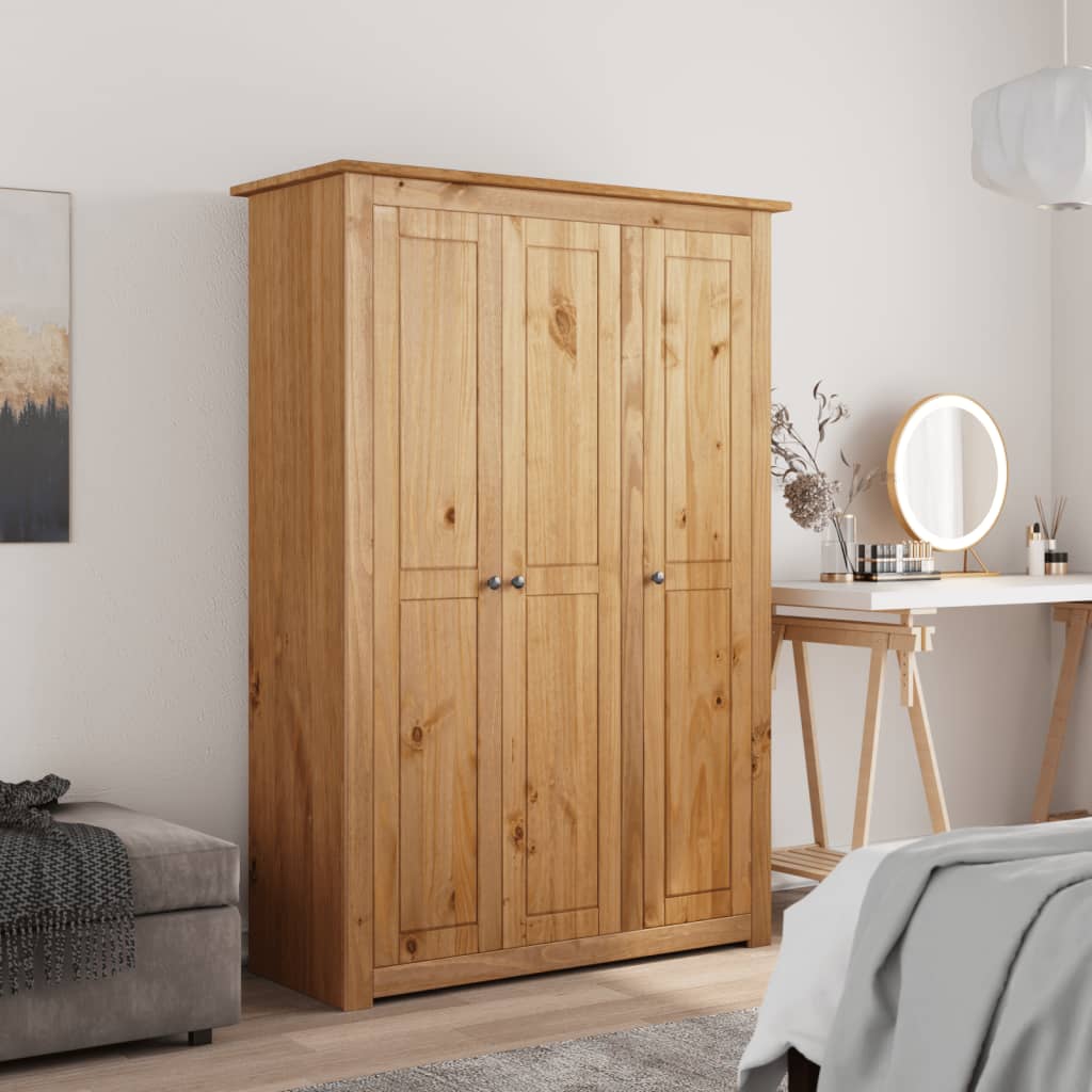 vidaXL 3-Door Wardrobe 118x50x171.5 cm Pine Panama Range