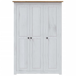 vidaXL 3-Door Wardrobe White 118x50x171.5 cm Pine Panama Range