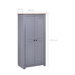 vidaXL Wardrobe Grey 80x50x171.5 cm Solid Pine Panama Range