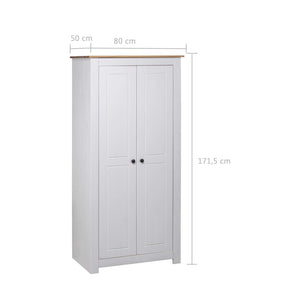 vidaXL Wardrobe White 80x50x171.5 cm Solid Pine Panama Range