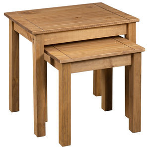 vidaXL Nesting Tables 2 pcs Solid Pine Wood Panama Range