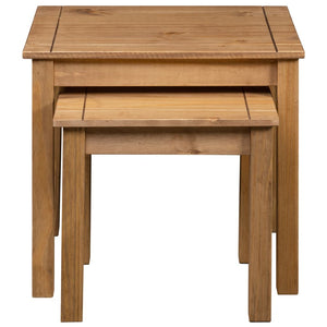 vidaXL Nesting Tables 2 pcs Solid Pine Wood Panama Range