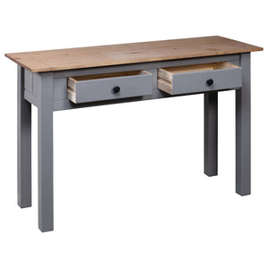 vidaXL Console Table Grey 110x40x72 cm Solid Pine Wood Panama Range