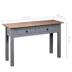 vidaXL Console Table Grey 110x40x72 cm Solid Pine Wood Panama Range