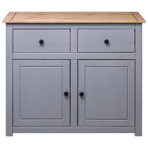 vidaXL Sideboard Grey 93x40x80 cm Solid Pinewood Panama Range