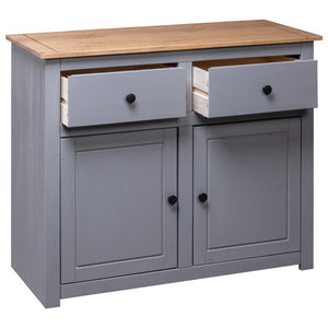 vidaXL Sideboard Grey 93x40x80 cm Solid Pinewood Panama Range