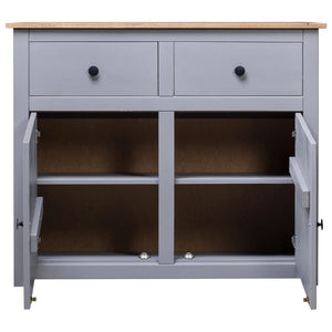 vidaXL Sideboard Grey 93x40x80 cm Solid Pinewood Panama Range