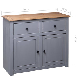 vidaXL Sideboard Grey 93x40x80 cm Solid Pinewood Panama Range