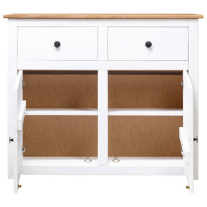 vidaXL Sideboard White 93x40x80 cm Solid Pinewood Panama Range