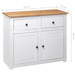 vidaXL Sideboard White 93x40x80 cm Solid Pinewood Panama Range