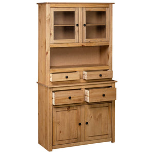 vidaXL Highboard 93x40.5x180 cm Solid Pine Panama Range