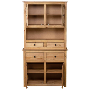 vidaXL Highboard 93x40.5x180 cm Solid Pine Panama Range