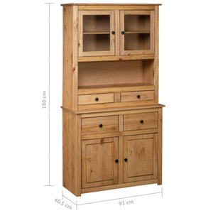 vidaXL Highboard 93x40.5x180 cm Solid Pine Panama Range