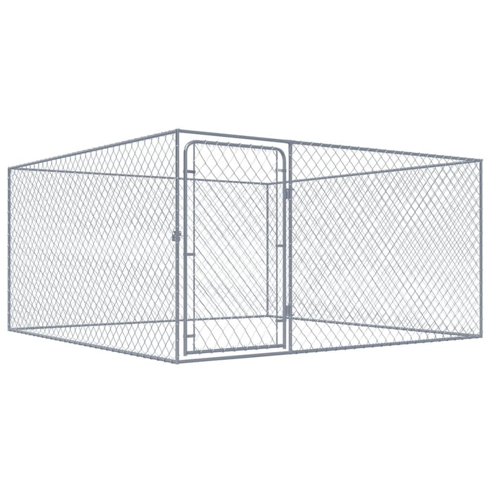 vidaXL Outdoor Dog Kennel Galvanised Steel 2x2x1 m