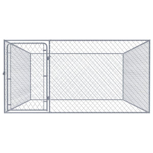 vidaXL Outdoor Dog Kennel Galvanised Steel 2x2x1 m