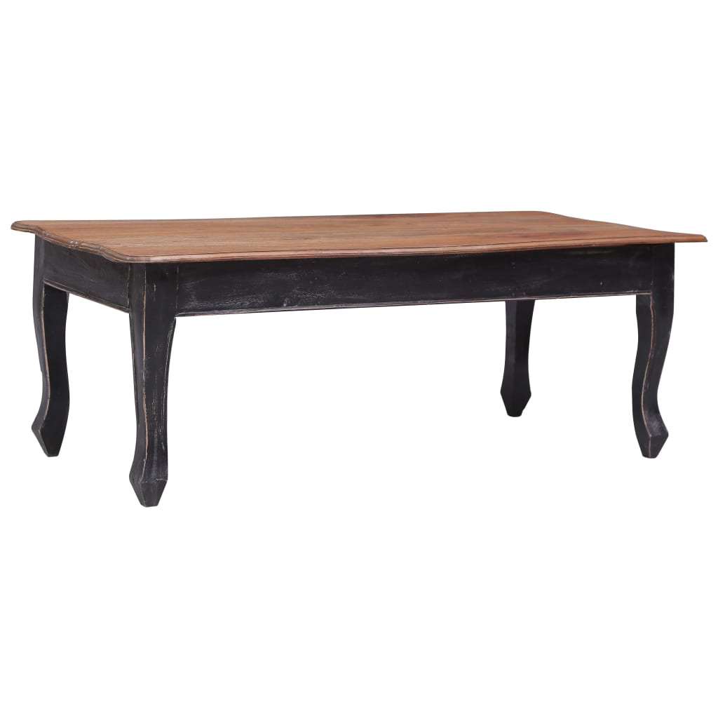 vidaXL Coffee Table Black 120x60x45 cm Solid Mahogany Wood