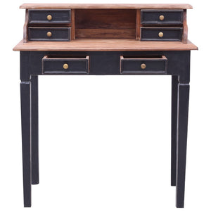 vidaXL Writing Desk with Drawers 90x50x101 cm Solid Mahogany Wood