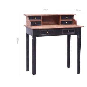 vidaXL Writing Desk with Drawers 90x50x101 cm Solid Mahogany Wood