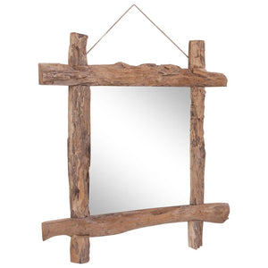 vidaXL Log Mirror Natural 70x70 cm Solid Reclaimed Wood