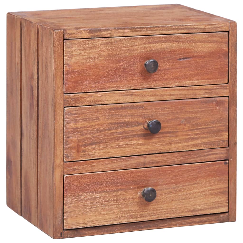 vidaXL Bedside Cabinet with 3 Drawers 35x25x35 cm Solid Reclaimed Wood