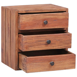 vidaXL Bedside Cabinet with 3 Drawers 35x25x35 cm Solid Reclaimed Wood