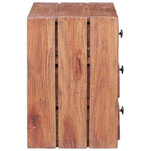 vidaXL Bedside Cabinet with 3 Drawers 35x25x35 cm Solid Reclaimed Wood