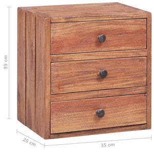 vidaXL Bedside Cabinet with 3 Drawers 35x25x35 cm Solid Reclaimed Wood