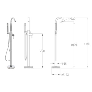 vidaXL Freestanding Bathtub Faucet Stainless Steel 118.5 cm