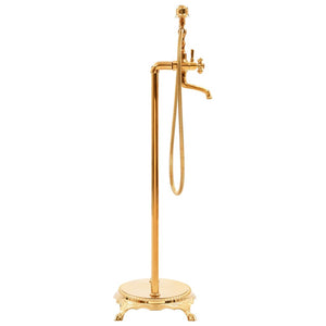 vidaXL Freestanding Bathtub Faucet Stainless Steel 99.5 cm Gold