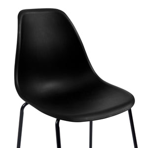 vidaXL Bar Chairs 4 pcs Black Plastic