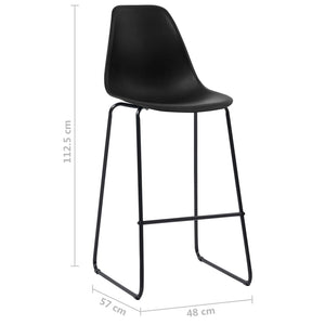 vidaXL Bar Chairs 4 pcs Black Plastic