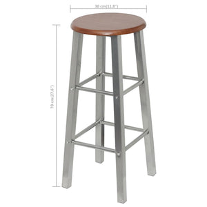 vidaXL Bar Stools 4 pcs Silver and Brown MDF