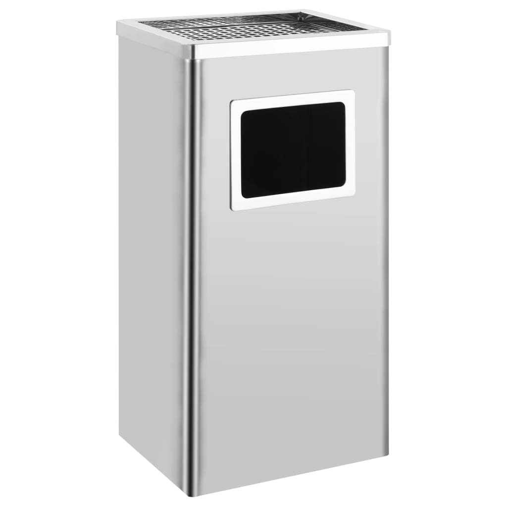 vidaXL Ashtray Dustbin Hotel 45 L Stainless Steel