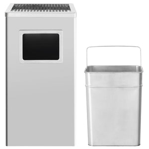 vidaXL Ashtray Dustbin Hotel 45 L Stainless Steel