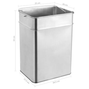 vidaXL Ashtray Dustbin Hotel 45 L Stainless Steel