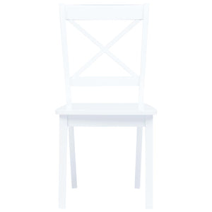 vidaXL Dining Chairs 6 pcs White Solid Rubber Wood