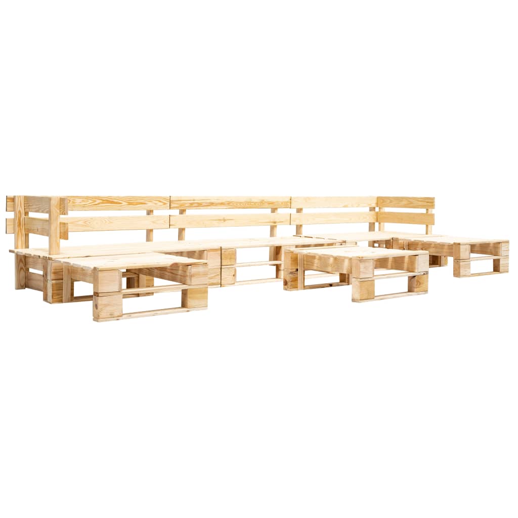 vidaXL 6 Piece Garden Pallet Lounge Set Natural Wood