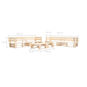 vidaXL 6 Piece Garden Pallet Lounge Set Wood Natural