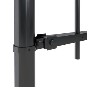 vidaXL Garden Fence with Hoop Top Steel 5.1x0.6 m Black